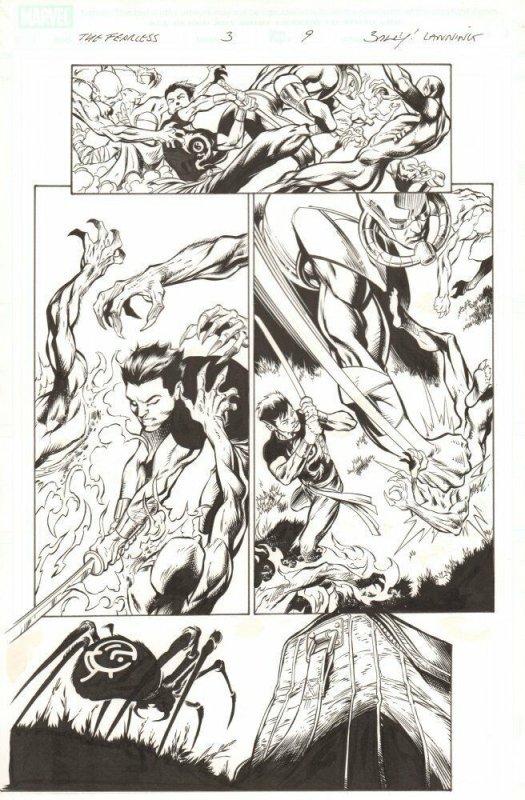 Fear Itself: The Fearless #3 p.9 - Shang Chi & Giant-Man 2012 art by Mark Bagley