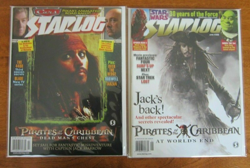 Starlog #347 + #356 Pirates of the Caribbean lot 2 different 6.0 FN (2006 2007)