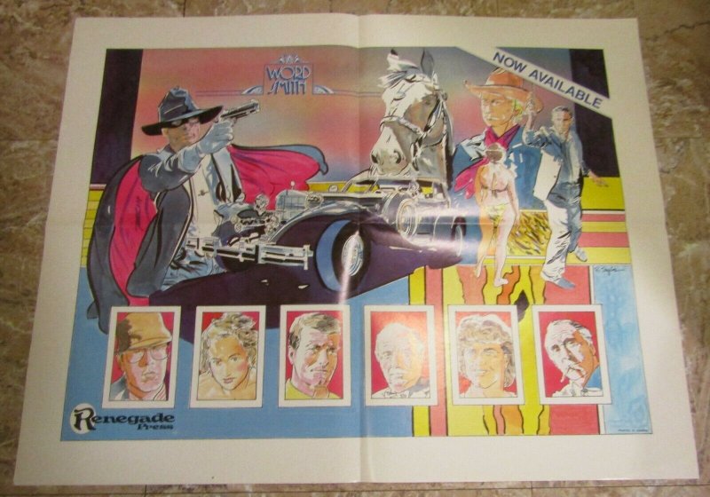 1985 WORD SMITH 21.5x17 Renegade Comic Promo Poster VF- 7.5 Richard Taylor