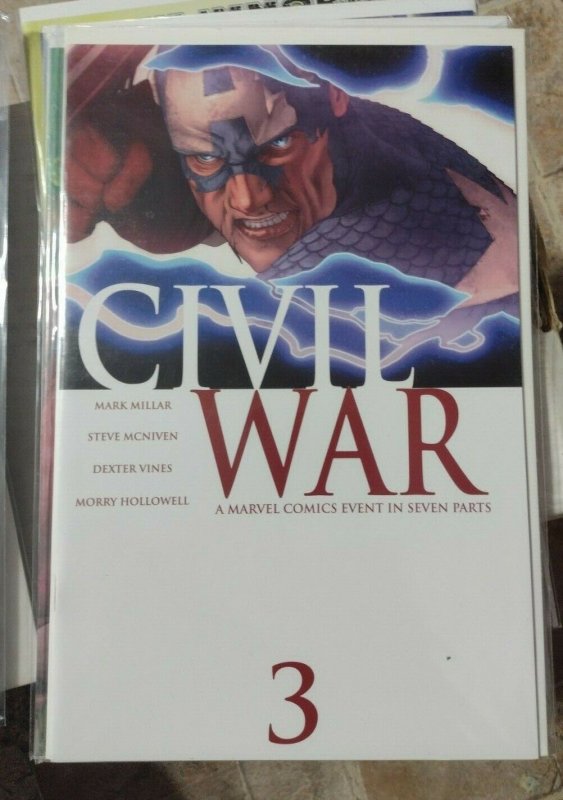 CIVIL WAR # 3 McNiven VARIANT 2006  MARVEL CAPTAIN AMERICA VS IRONMAN CHOOSE