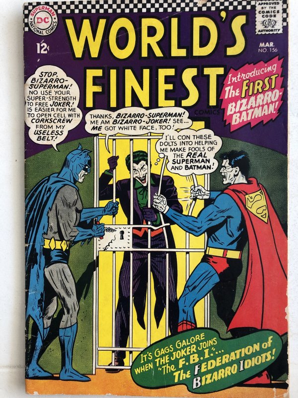 Worlds Finest 156, F, Bizarro Batman!!  C all my Bat!