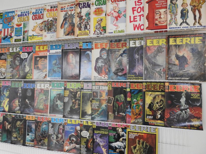 Huge Lot 77 Magazines W/ MAD, Cracked, Eerie Avg VG/FN Condition!