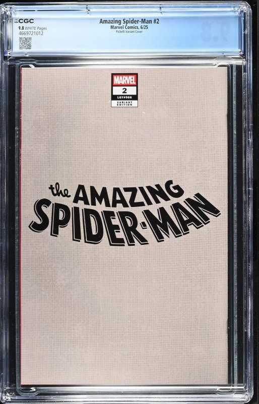 Amazing Spider-Man (2025) #2 - CGC 9.8 - Pichelli Marvel 616 Day Variant