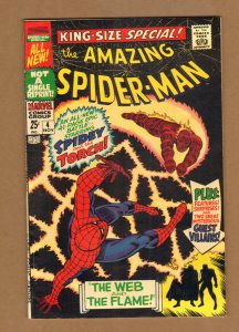 Amazing Spider-Man #4 - The Web and The Flame! - 1967 (Grade 8.0) WH