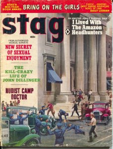 Stag 7/1968-Atlas-john Dillinger-headhuters-cheesecake-Minney-Mort Kunstler-VG 