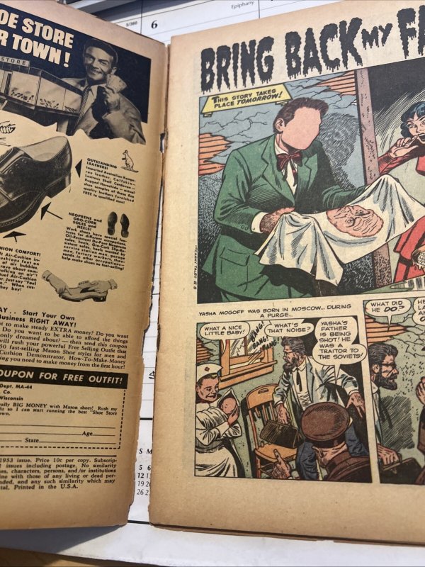 UNCANNY TALES #8 ATLAS 1953 CLASSIC COVER - READ DESCRIPTION