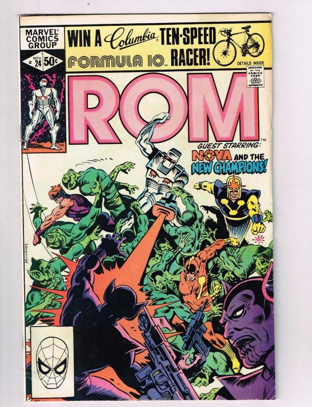 Rom #24 VF Marvel Comics Comic Book Buscema The New Champions Nova Nov 1981 DE42