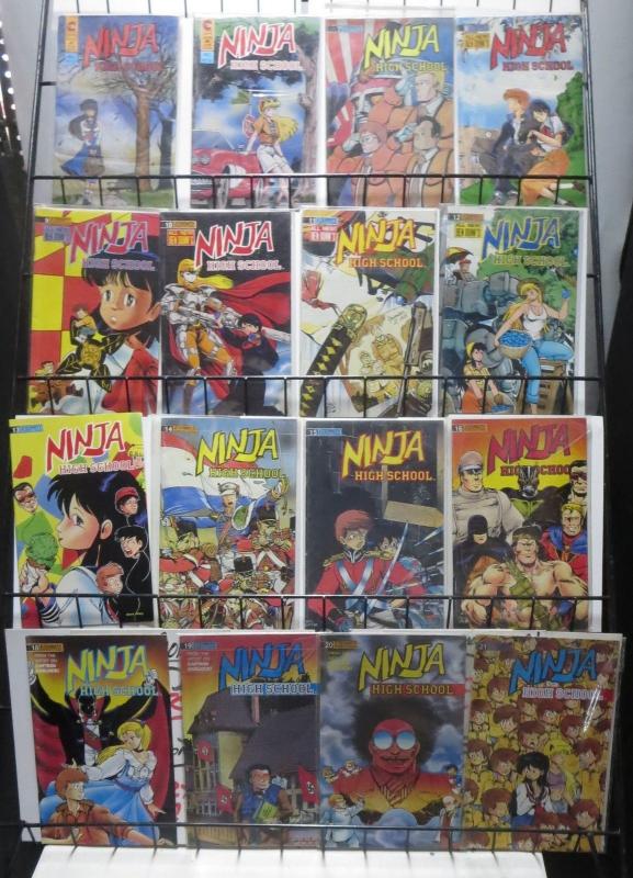 NINJA HIGH SCHOOL V.1 COLLECTION! 54 BOOKS! BEN DUNN! Early Manga attempts! F/+