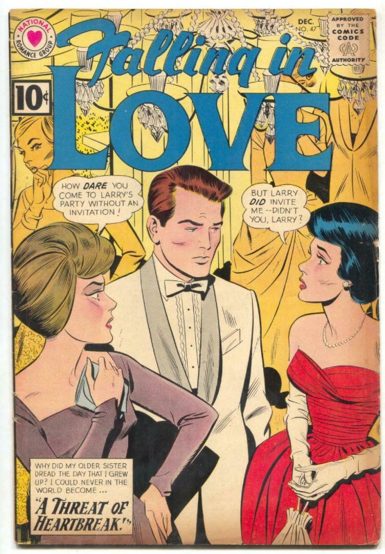 Falling in Love #47 1961- DC Romance- Tense cover VG