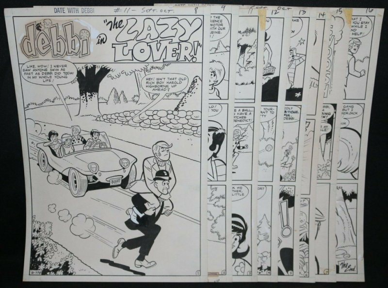 Date with Debbi #11 Complete 8 Page Story - The Lazy Lover! - 1970 by Doug Crane 