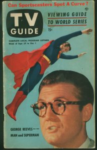 SUPERMAN TV GUIDE, 1953, George Reeves, NY Ed, 53 World Series, Mickey Mantle