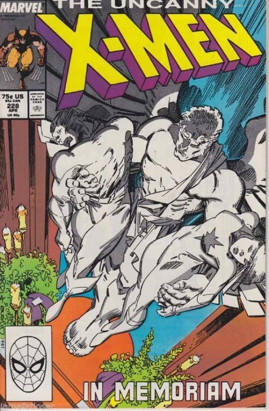 UNCANNY X-MEN #228 1987 MARVEL  IN MEMORIUM- THE X MEN DEAD ? WOLVERINE