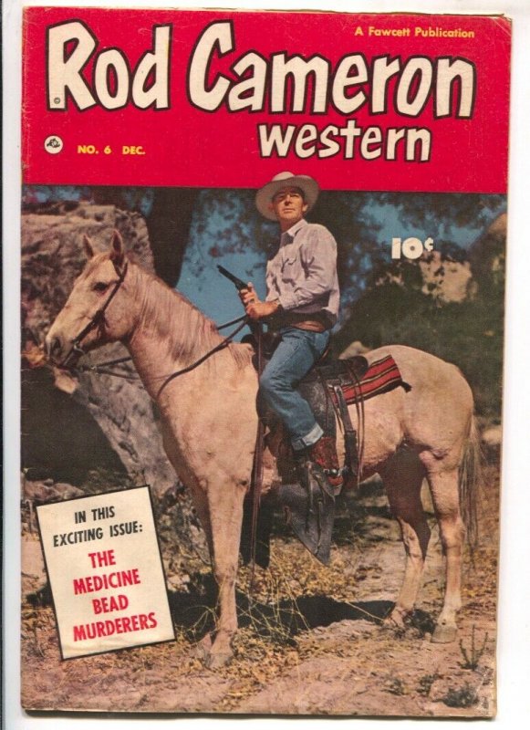 Rod Cameron Western #6 1950 Fawcett -B-western film star photo covers-G/VG