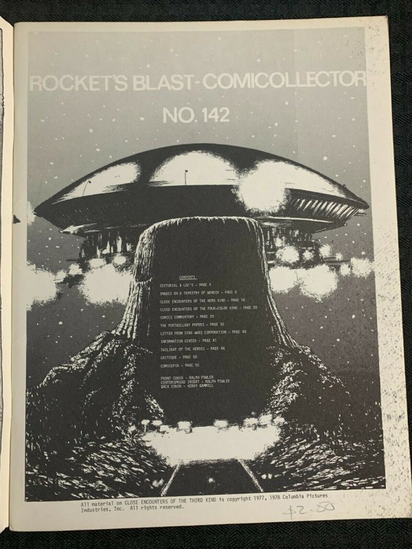 1978 RBCC #142 Rocket's Blast Comicollector Fanzine VG/FN 5.0 Close Encounters