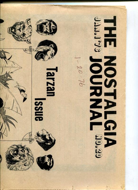 Nostalgia Journal #20 1976-Tarzan-ERB centennial-collectors info-VG