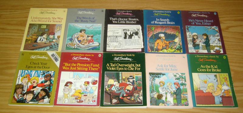 (13) Doonesbury books from the 1980s by G.B. Trudeau - political comics set lot 