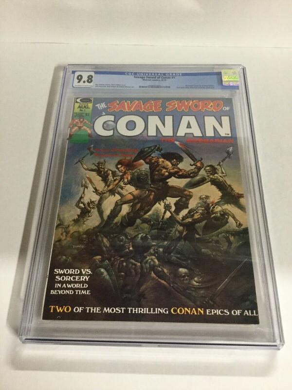 Savage Sword Of Conan 1 CGC 9.8 OW/W Pages Magazine Marvel Comics