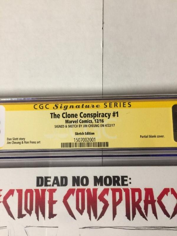 Spider-man Dead No More The Clone Conspiracy 1 Cgc 9.8 Blank Variant Jim Cheung 