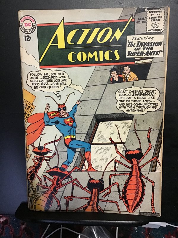 Action Comics #296  (1963) Superman-Ant! Supergirl, Lex Luthor! GD/VG Wow