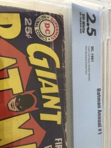 Batman Annual 1, CGC 2.5, great backstories!