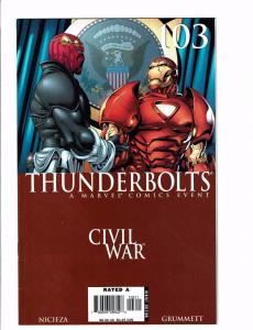 Lot Of 3 Thunderbolts Marvel Comic Books # 103 104 105 Civil War Tie-In J123