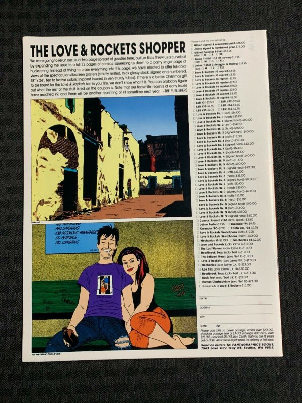 1992 LOVE AND ROCKETS #11 FN+ 6.5 Fantagraphics Books 2nd Printing