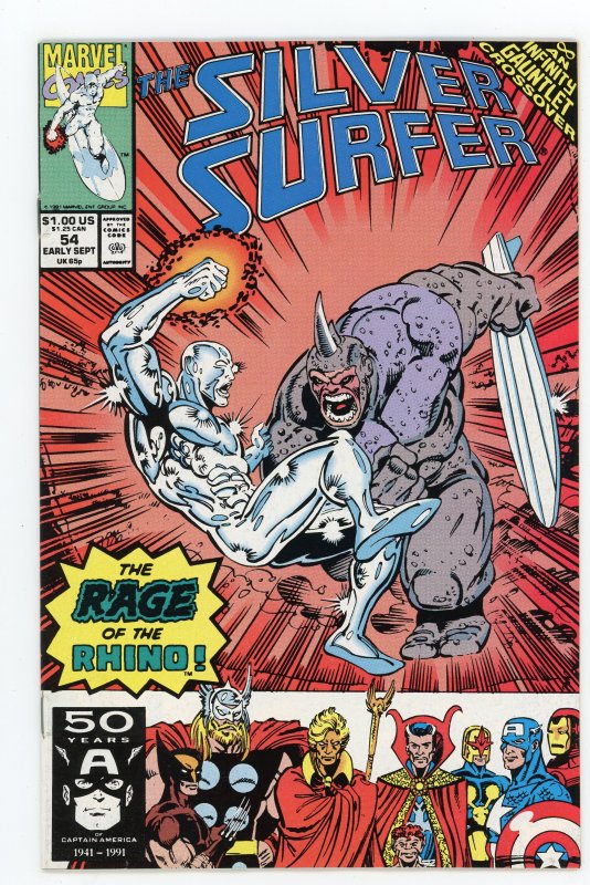 Silver Surfer #54 (1987 v3) Rhino Doctor Strange Hulk NM