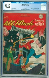 All-Flash Quarterly #32 (1947) CGC 4.5 1st App of Fiddler & Star Sapphire!