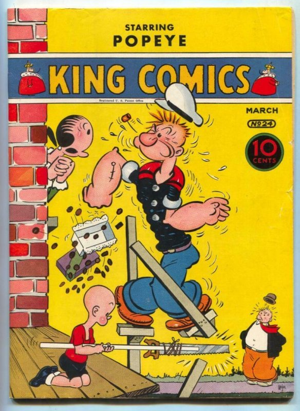 King Comics #24 1938- POPEYE cover- Flash Gordon FN
