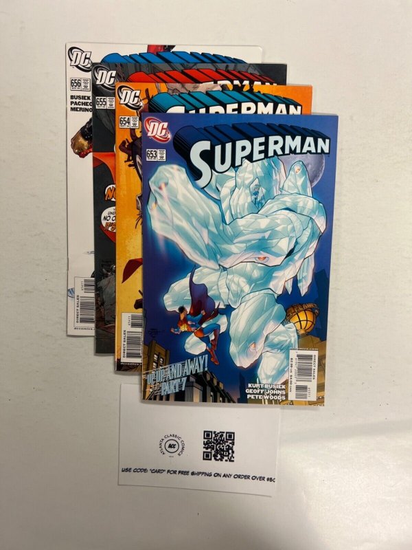 4 Superman DC Comic Books # 653 654 655 656 Flash Batman Wonder Woman 77 JS41