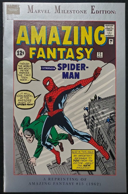 Marvel Milestone Edition: Amazing Fantasy #15 Reprint 1st App Spider-Man VF/NM