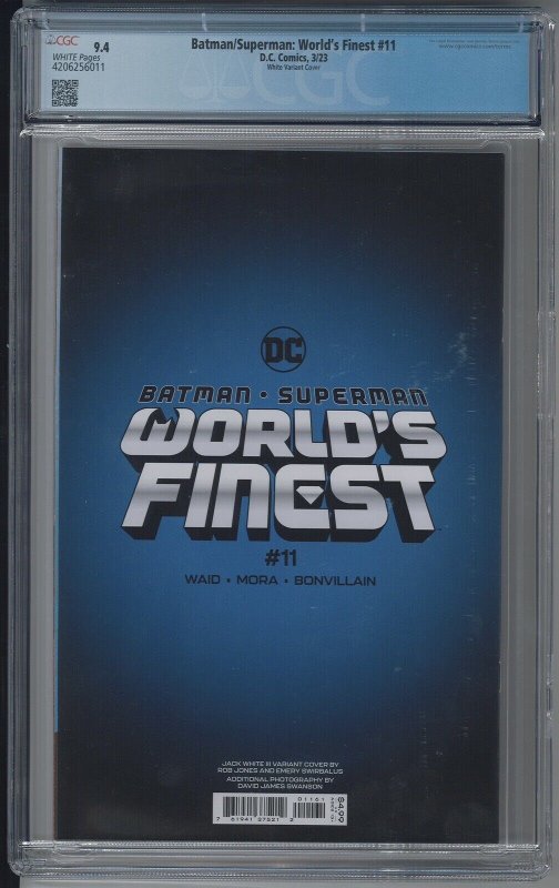 BATMAN/SUPERMAN WORLDS FINEST 11 CGC 9.4 NM Jack White Variant Stripes ? HTF ?