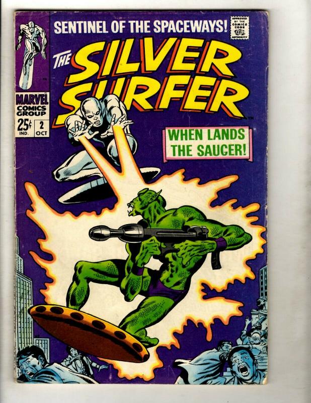 Silver Surfer # 2 FN- Marvel Comic Book Avengers Fantastic Four Galactus GK1