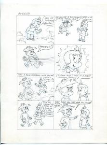 Little Audrey 5 Page Original Comic Production Art old ball game Al Kurzrok