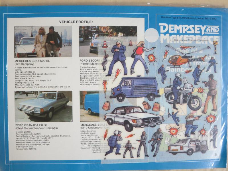 Dempsey and Makepeace Rub-Down Transfer Set 1980s British Crime Drama!