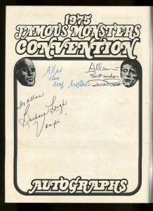 Famous Monsters Convention Program NYC 1975-- signed by Ackerman -Barbara Leigh