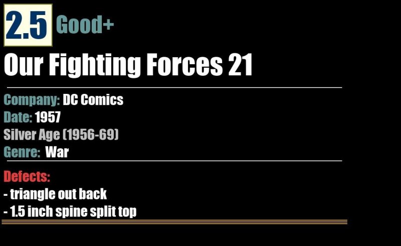 Our Fighting Forces 21 (1957) GD+ Silver Age DC War Comics