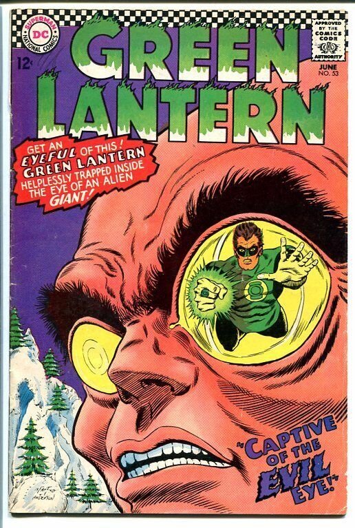 GREEN LANTERN #53 1967-EVIL EYE COVER-GIL KANE VG