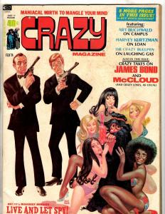 Crazy # 2 VG/FN Comic Book Magazine Curtis James Bond McLoud Spy Humor TD14