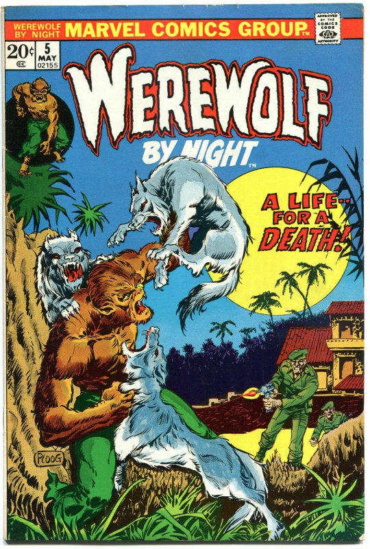 WEREWOLF by NIGHT #5, FN+, Wolf, Mike Ploog, Full Moon, 1972, more WW in store