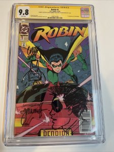 Robin (1993) # 1 (9.8 CGC SS) Double Sketch Signed By Chuck Dixon & Tom Grummett