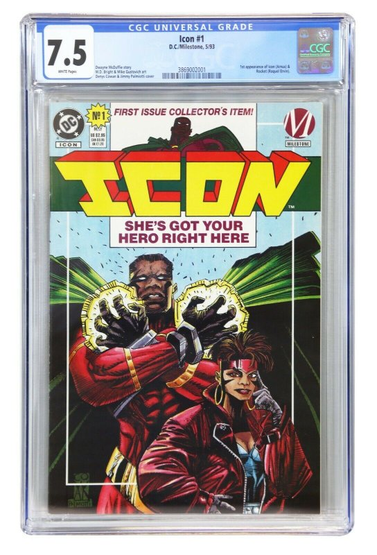 Icon #1 CGC 7.5 1993 DC Comics 1st Appearance Icon + Rocket