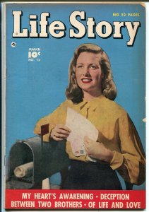 Life Story #12 1950-Fawcett-mailbox photo cover-nice art-VG+