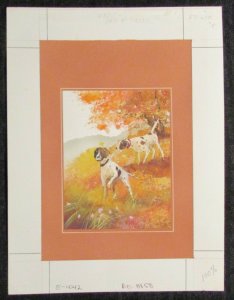 BIRTHDAY Painted Pointer Hunting Dogs 8x10 Greeting Card Art #1042 w/ 2 Cards +