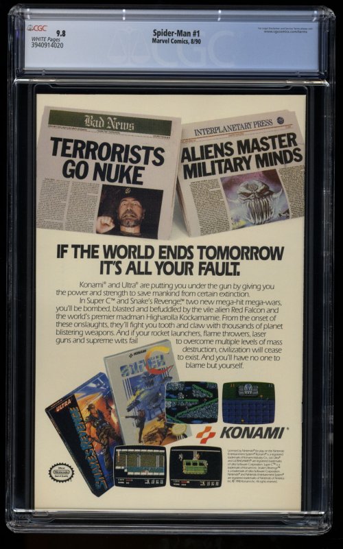 Spider-Man #1 CGC NM/M 9.8 White Pages Torment! Todd McFarlane!
