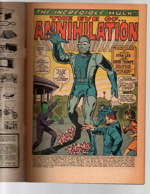The Incredible Hulk #116 - The Leader - 1969 - (-FN) 