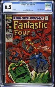 Fantastic Four Annual #6 1968 Marvel Comics CGC 6.5 1st Annihilus White Pages