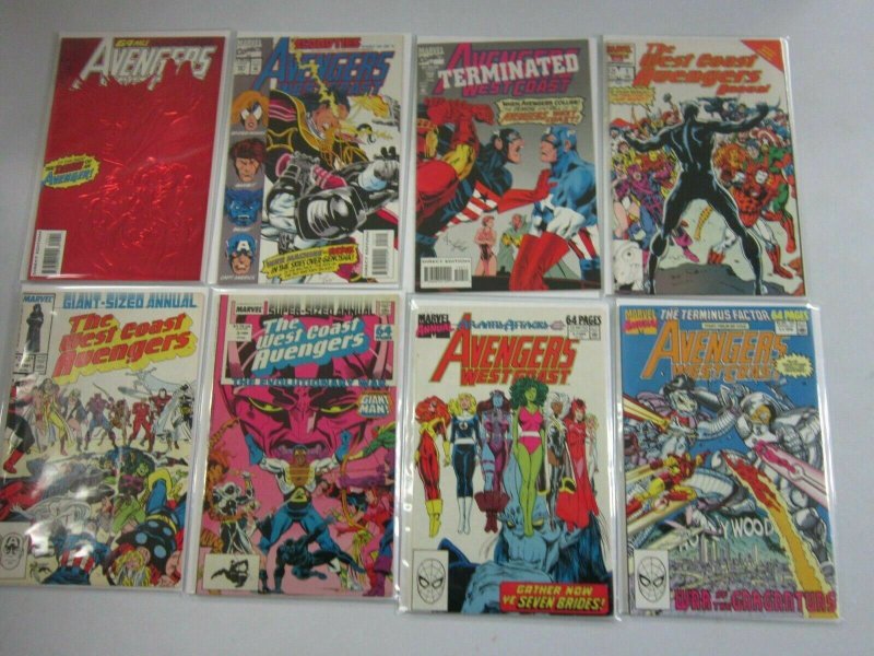 Avengers West Coast lot 50 different from #48-102 + Annuals 6.0 FN (1989-94)