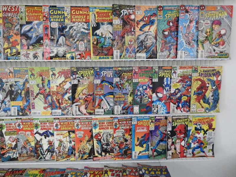 Huge Lot 140+ Comics W/ Amazing Spider-Man, Western Gunfighters, +More Avg VG/FN