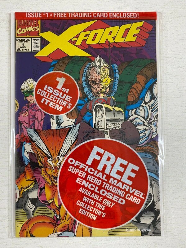 X-Force #1 Polybagged with Shatterstar Card 8.0VF (1991)
